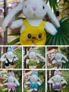 Drooping ear rabbit plush keychain doll, keychain pendant, simulation doll, cute and small schoolbag pendant Item Picture